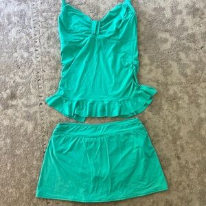 Land’s End 2 Piece Tankini Top and Swim Skirt